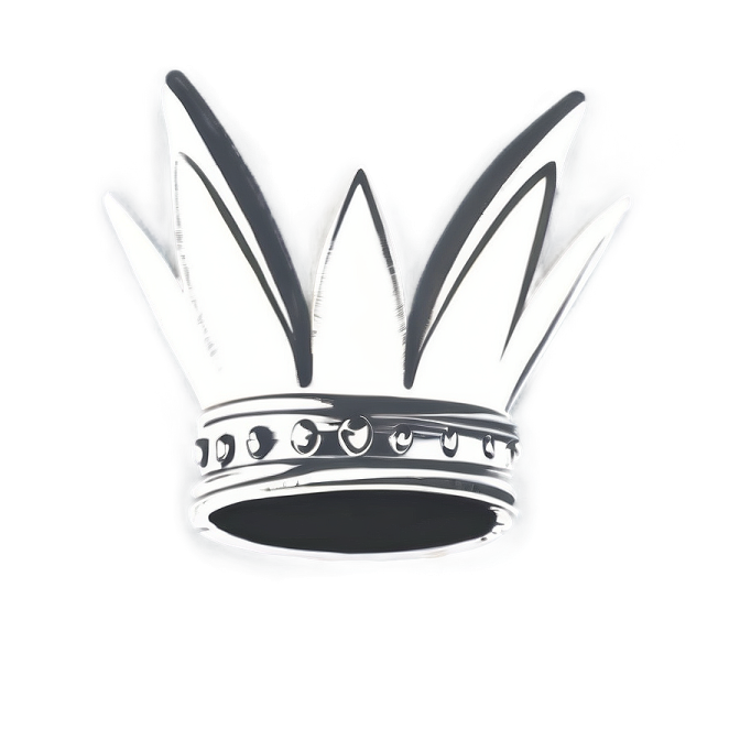 a black and white crown on a white background