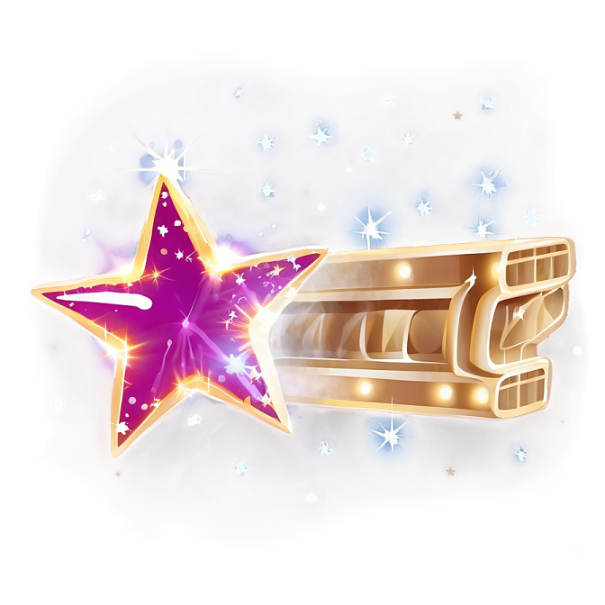 a gold star with a purple star in the middle