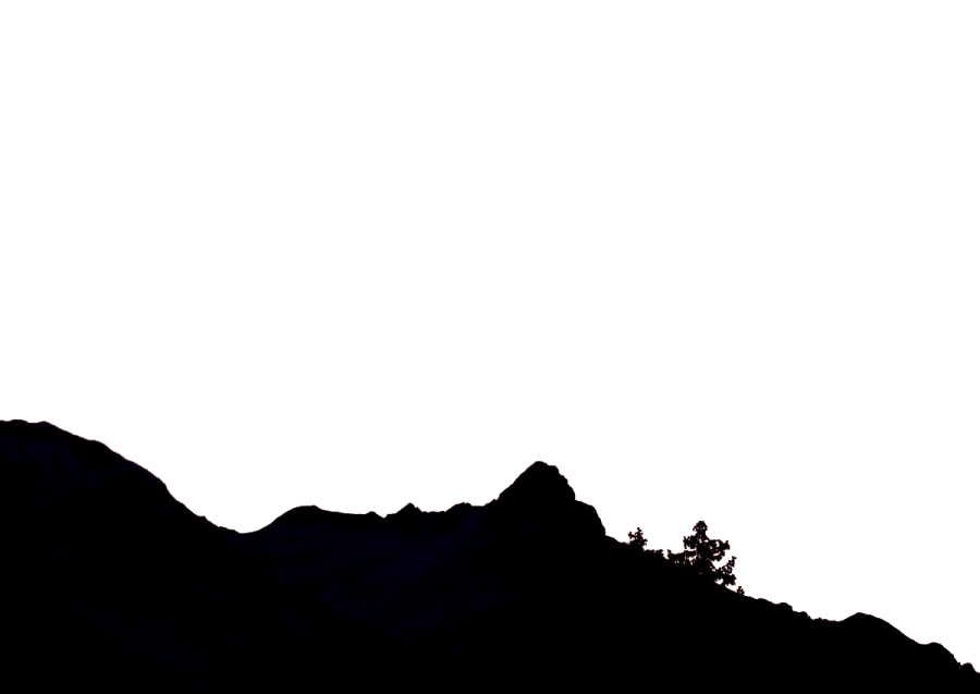 a black and white silhouette of a mountain