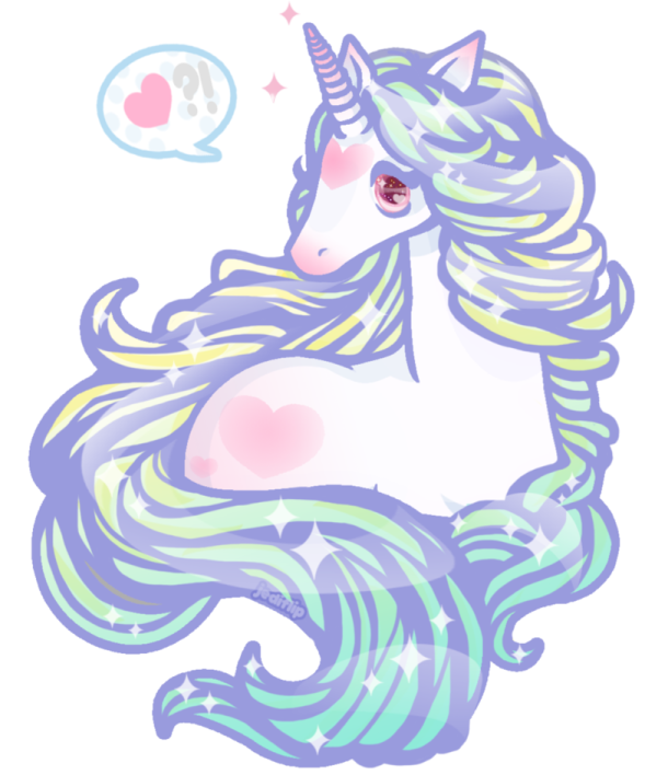 a drawing of a unicorn with long hair