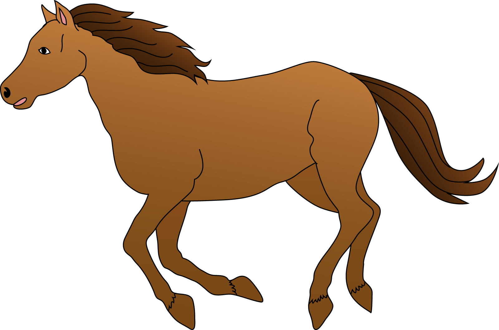 a brown horse running