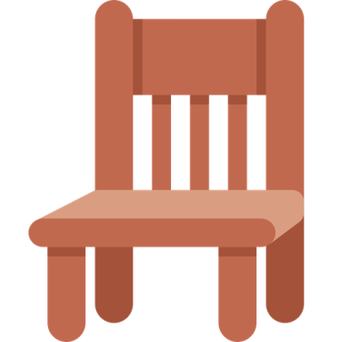 a wooden chair on a white background