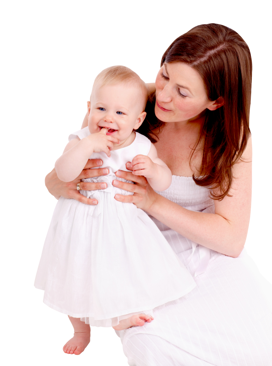 a woman holding a baby in her arms