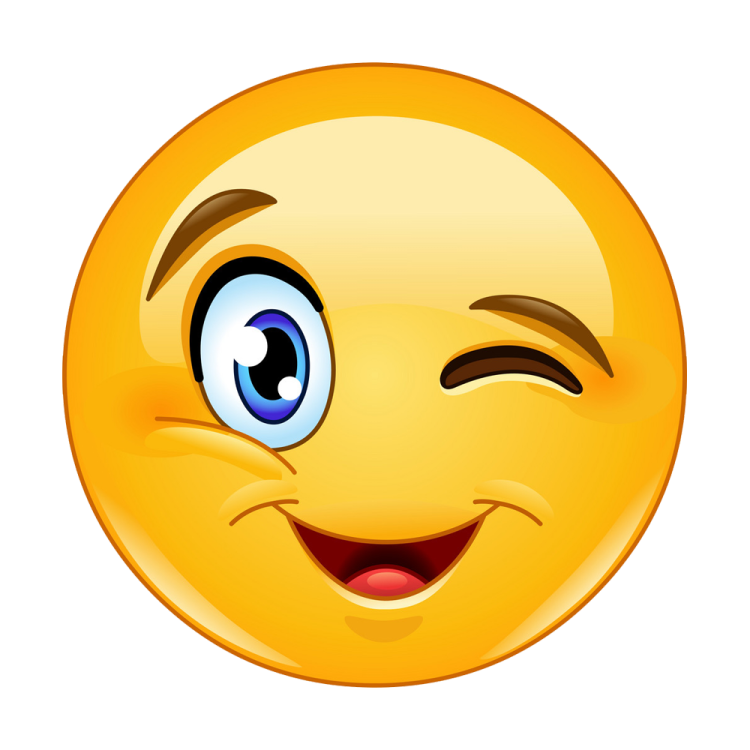 a yellow smiley face with blue eyes