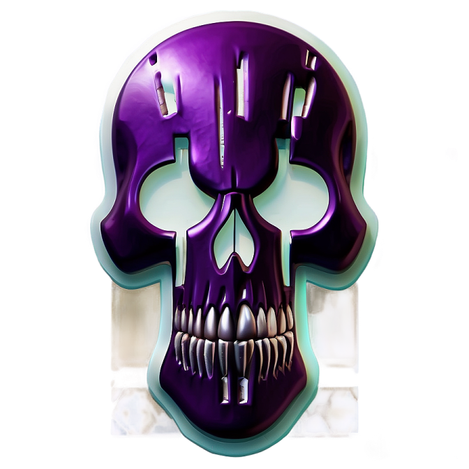 a purple skull mask on a white background