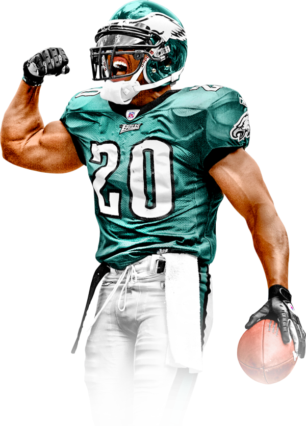 a man in a football uniform holding a ball