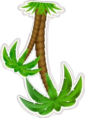 a sticker with an anchor and palm trees