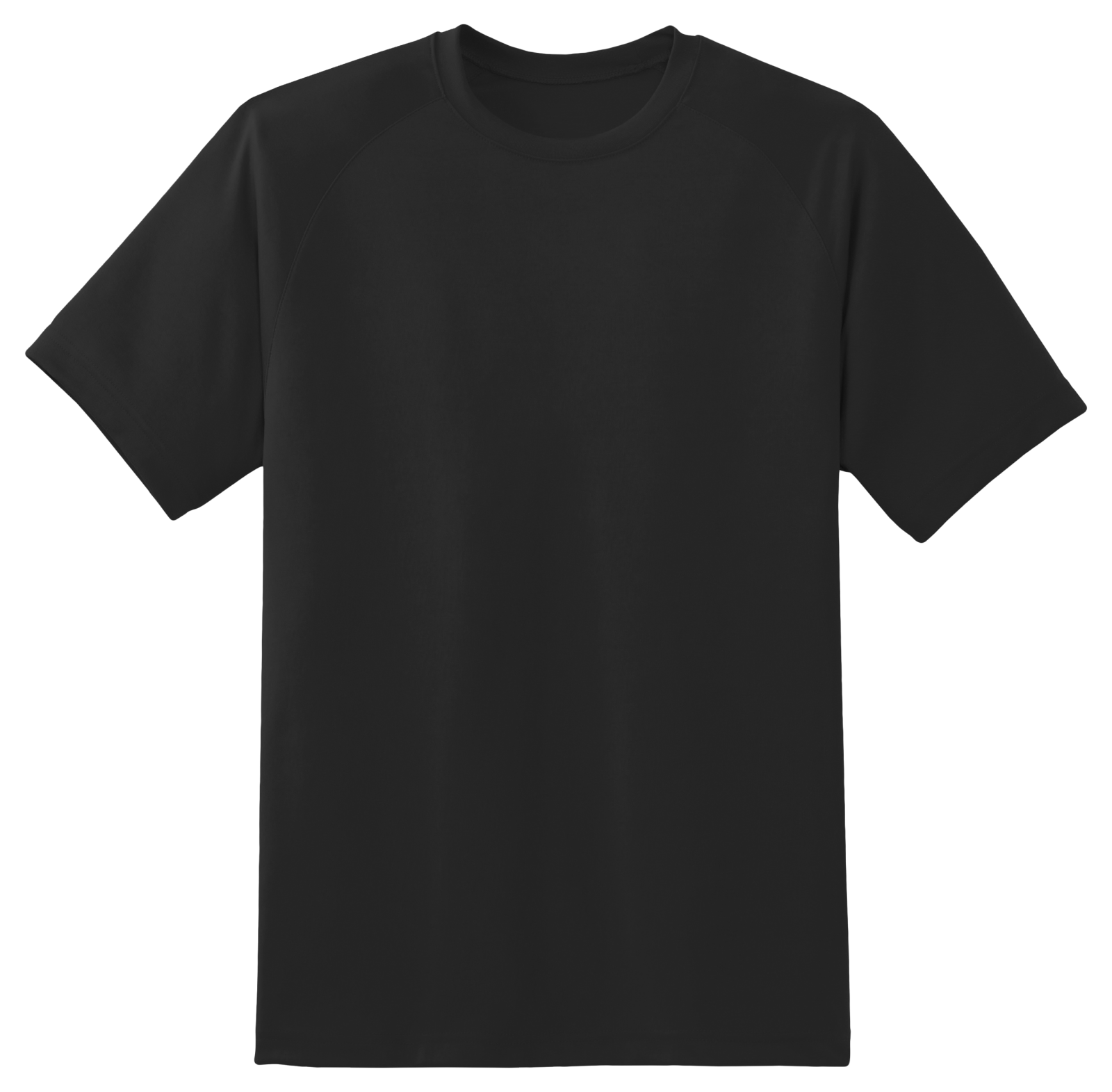 a black t - shirt on a white background