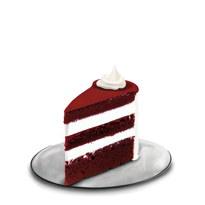 a piece of red velvet cake