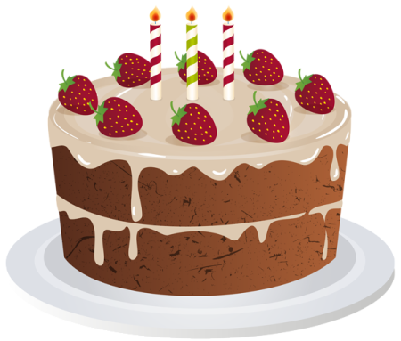 a cake with strawberries and candles on top
