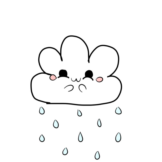 a drawing of a cloud with tears