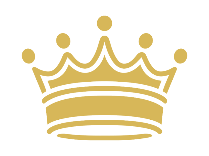 a gold crown on a white background