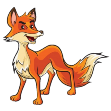 a drawing of a red fox