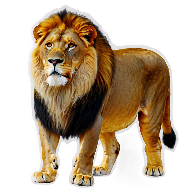 a drawing of a lion on a white background
