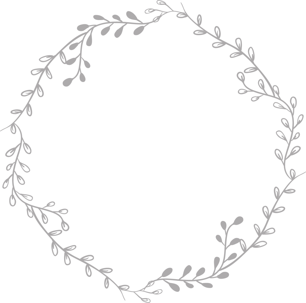 a circle with leaves in the middle