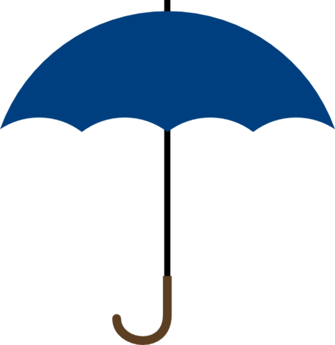 a blue umbrella on a white background