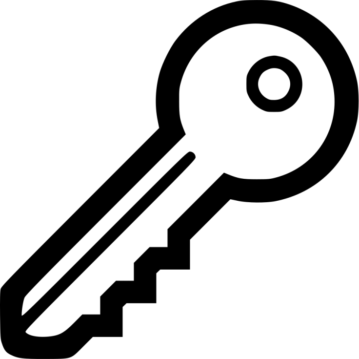 a black and white image of a key