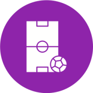 a purple circle with a white square in the middle