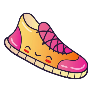 a pair of sneakers with pink and yellow shoes
