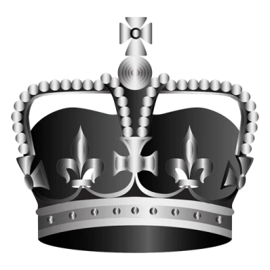 a silver crown on a white background