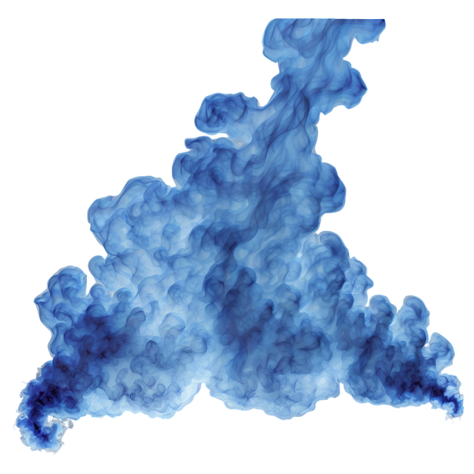 blue smoke on a white background