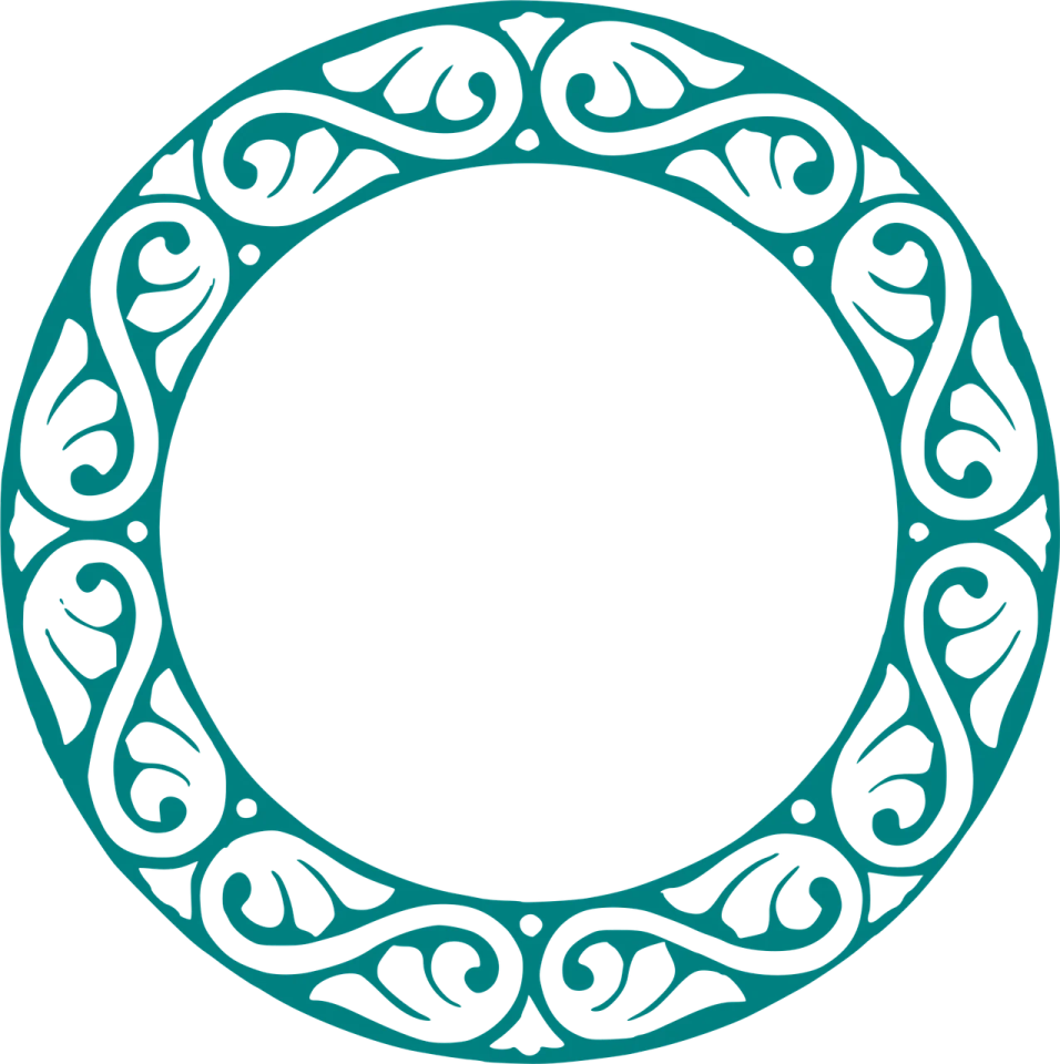 a circular frame with hearts in the middle