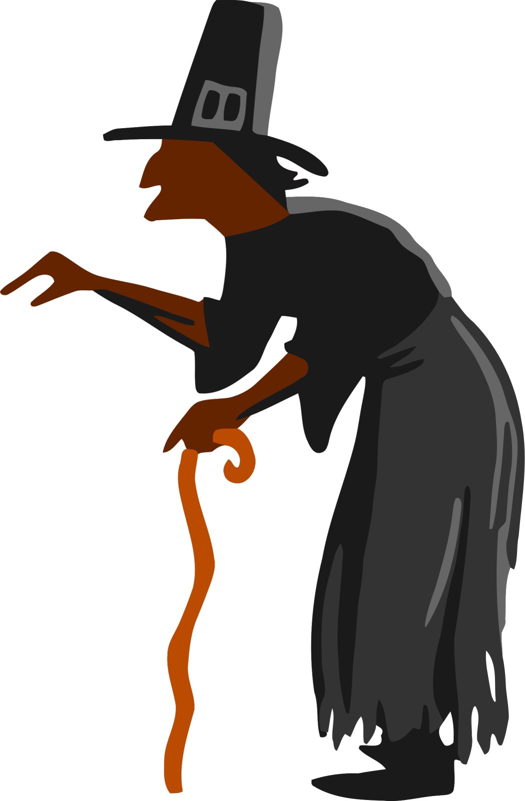 a witch with a broom in her hand