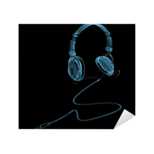 a pair of headphones on a black background
