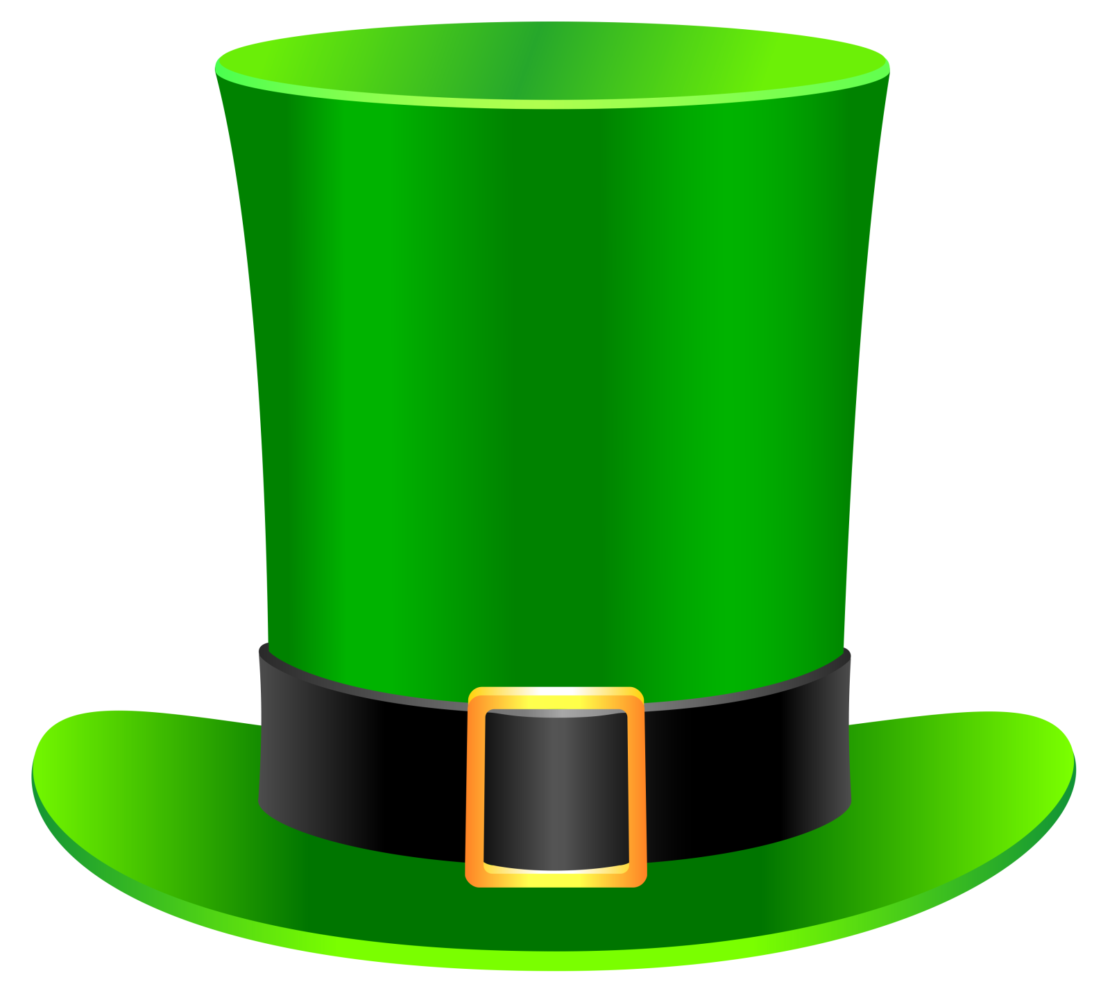 a green hat with a gold buckle