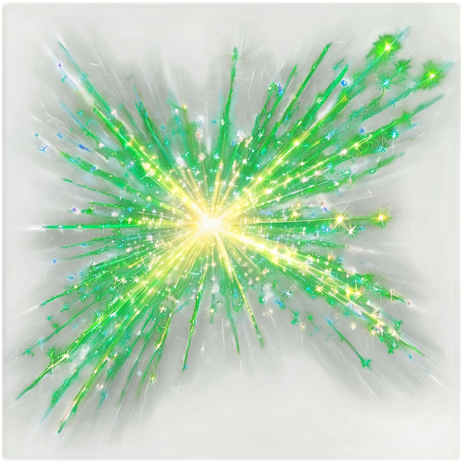 a green and white explosion of light