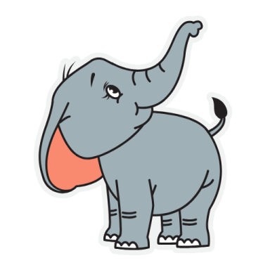 an elephant sticker on a white background