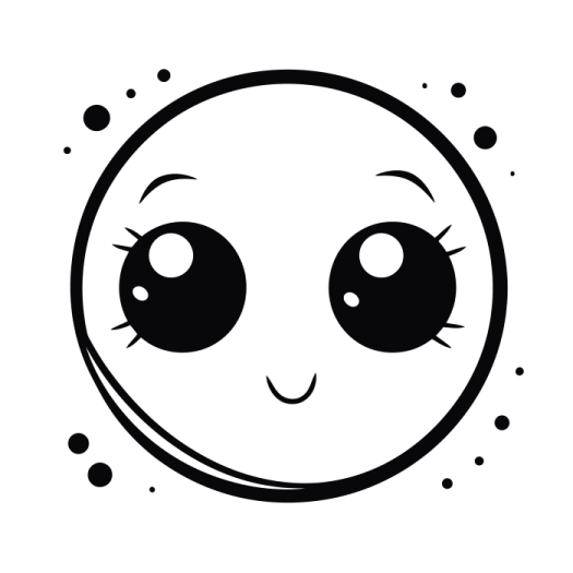 a black and white drawing of a smiley face