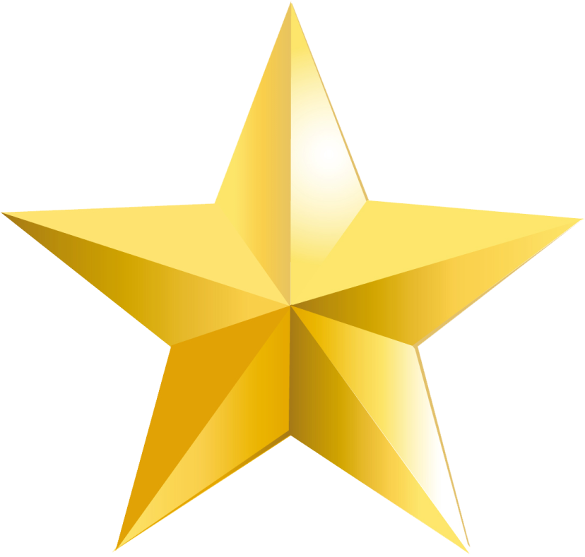 a gold star on a white background