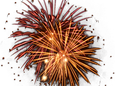 a firework with sparks in the air