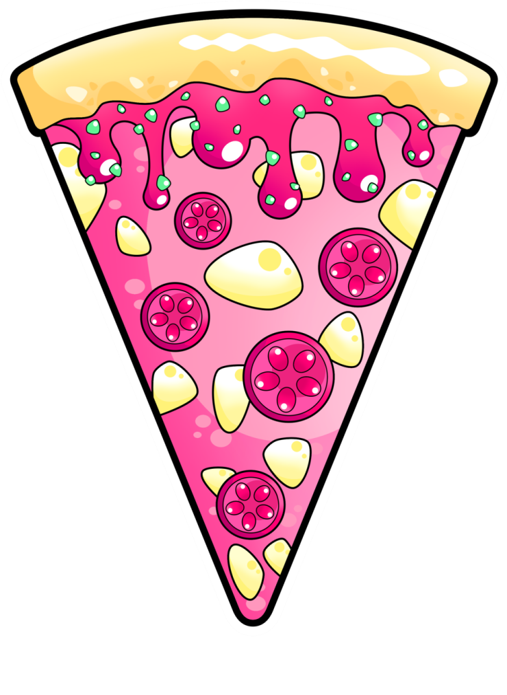 a slice of pizza with toppings on it