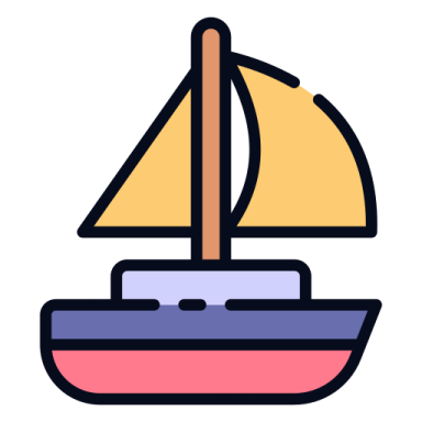 a boat with sails on it