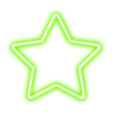 a neon star sign on a white background