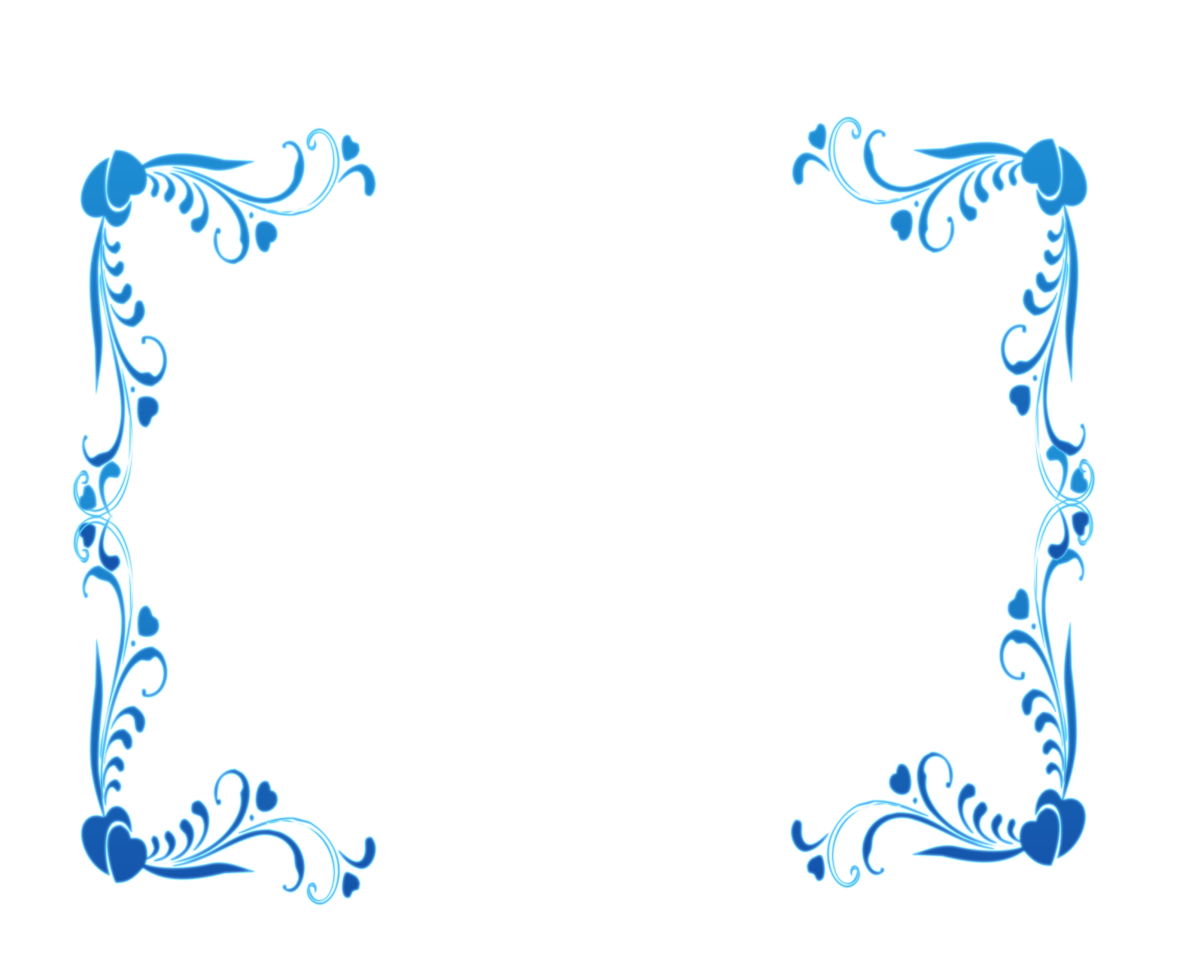a blue and white floral frame