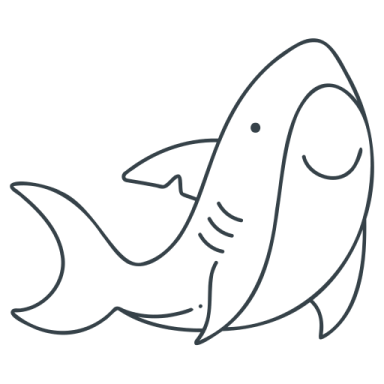 a drawing of a shark