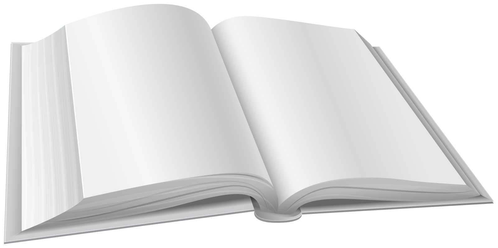 an open book on a white background