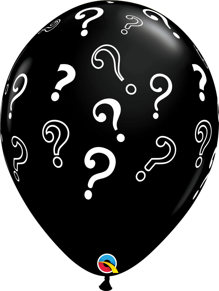 a balloon with question marks on it