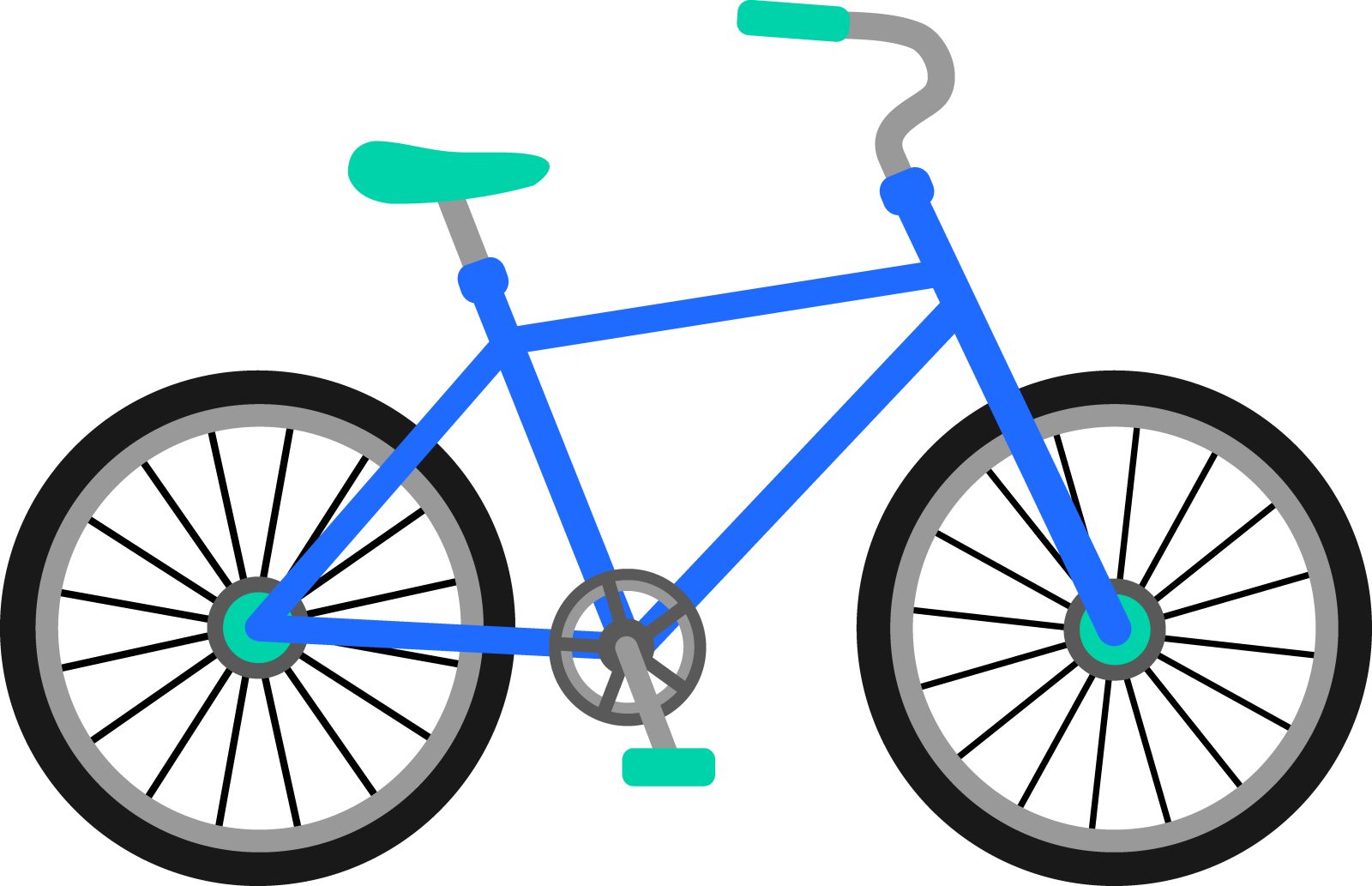 a blue bicycle on a white background