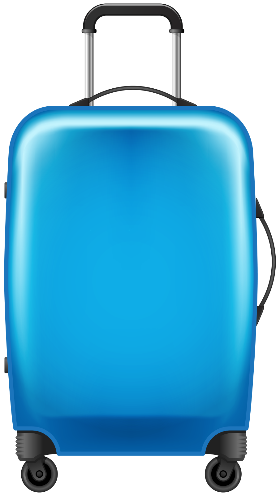 a blue suitcase with wheels