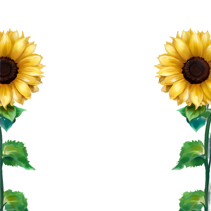 two sunflowers on a white background