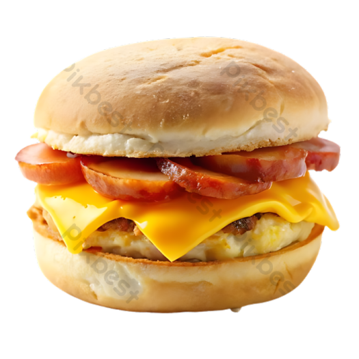 a close up of a bacon, egg and cheese sandwich
