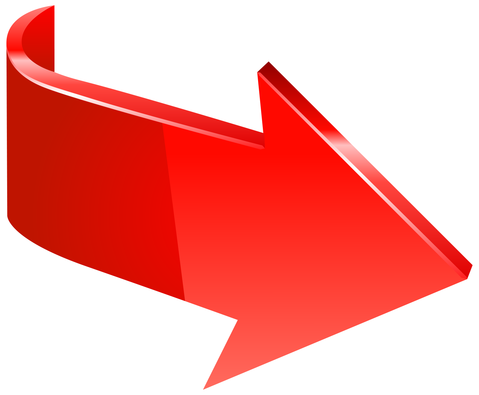 a red arrow icon on a white background