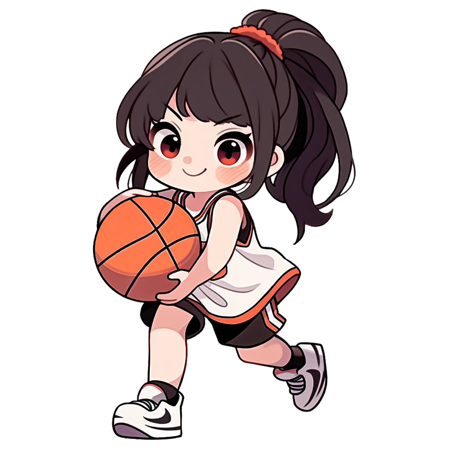 a girl holding a basketball ball