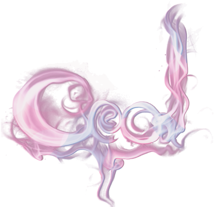 a drawing of a pink and blue swirl