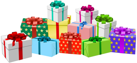 a pile of colorful gift boxes