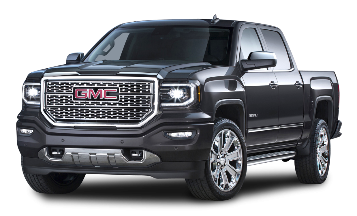 a black gmc truck on a white background